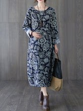 Women Retro Print Dress